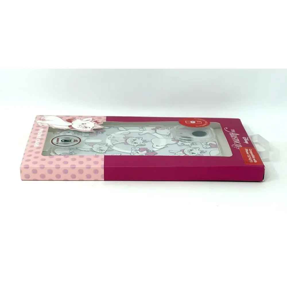 Disney Marie Aristocats iPhone 13/14/15 Case Skinny Dip Pink White Glitter NIB